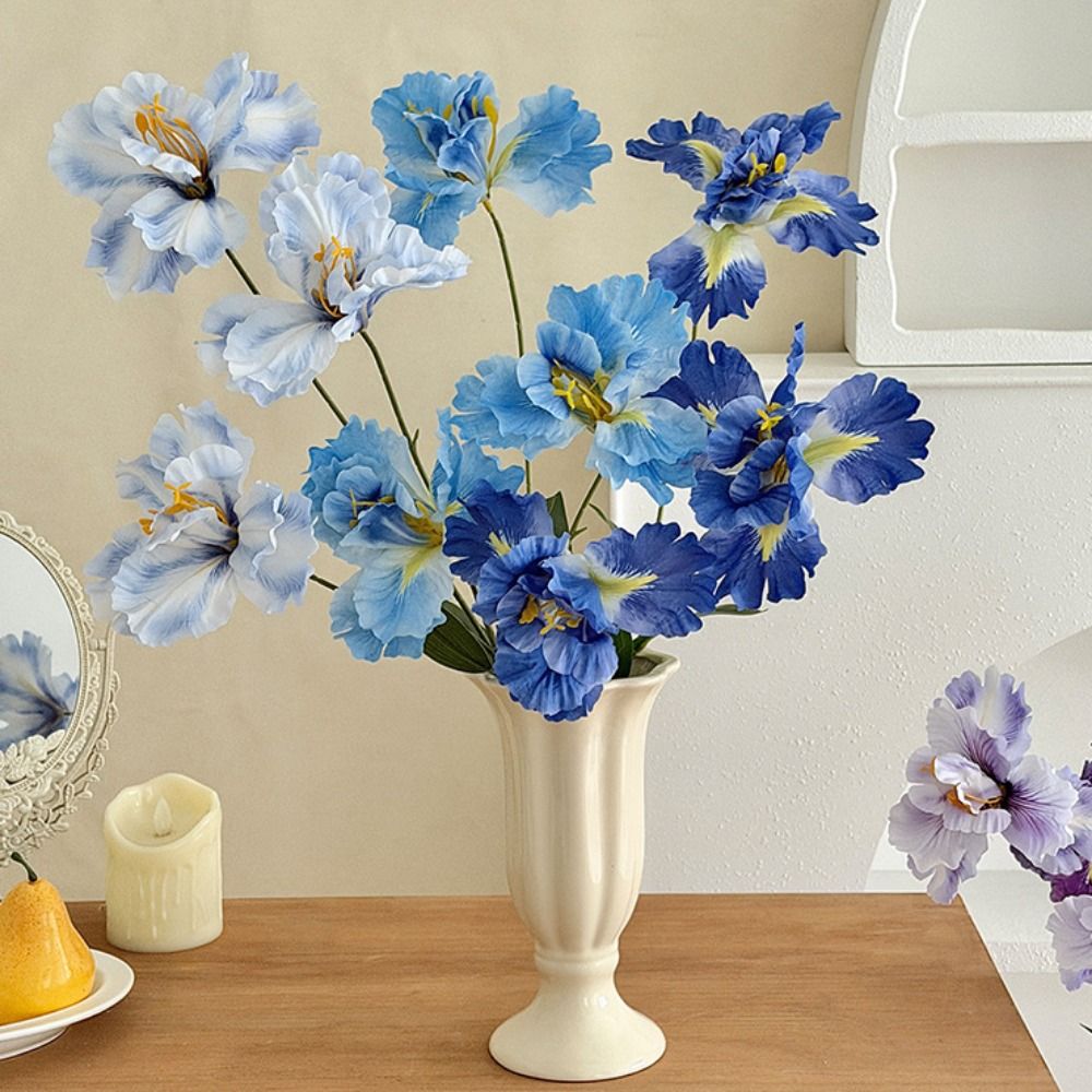 Baby Breath Dried - New Purple Artificial Iris Flowers Bouquet
