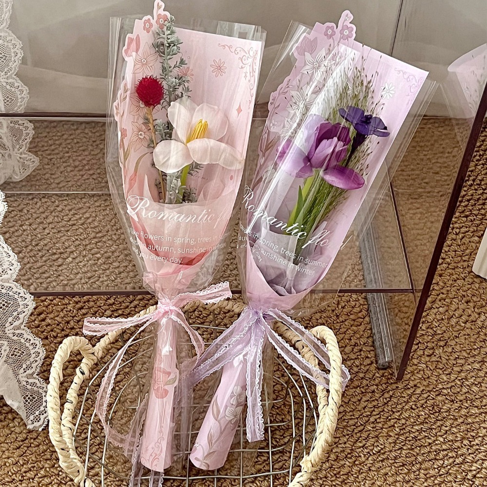 Florist Supply House - 10Pcs Transparent Flower Packaging Bags With