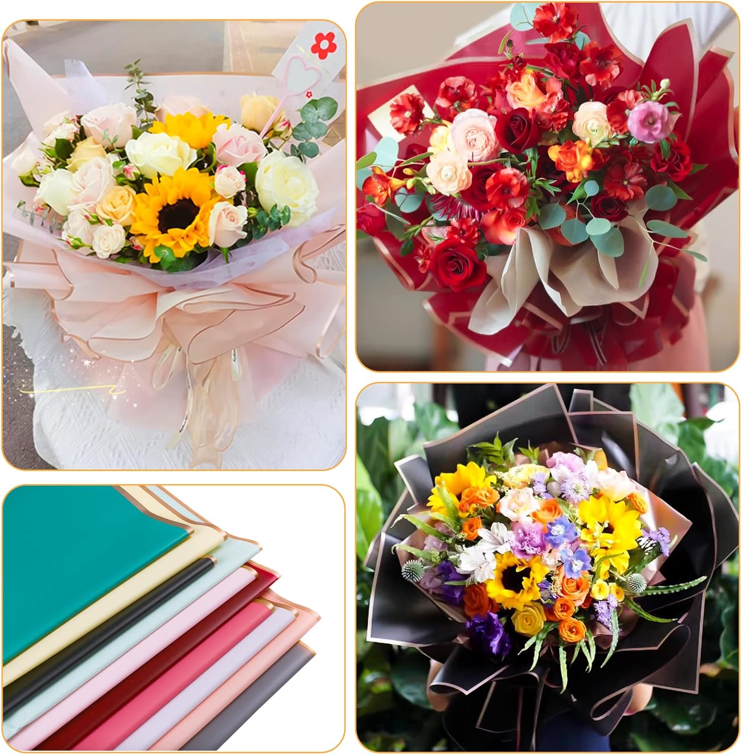 10 Sheets 8colors Flower Bouqu - Florist Supply Paper ulasan dan harga