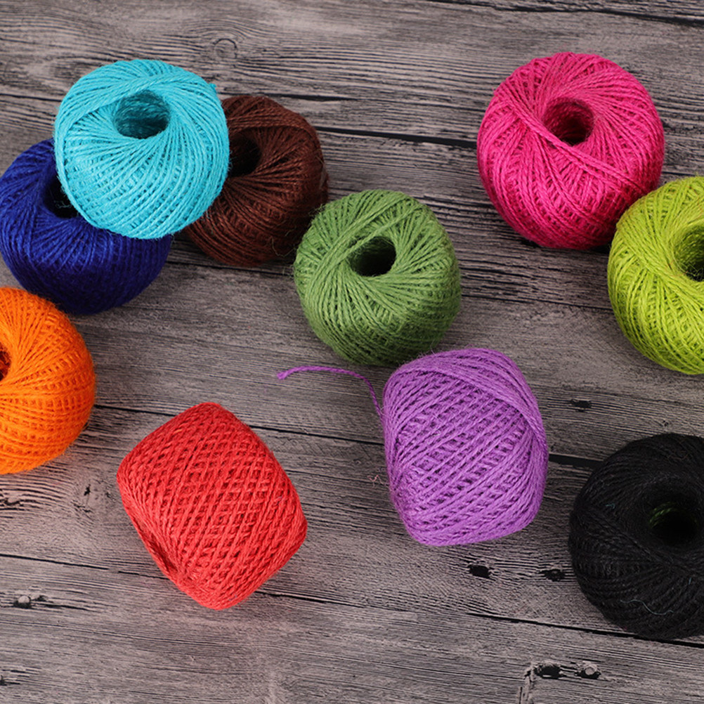 10Pcs 25M 2Mm Colorful Jute Ro - Twine Jute Natural ulasan dan harga