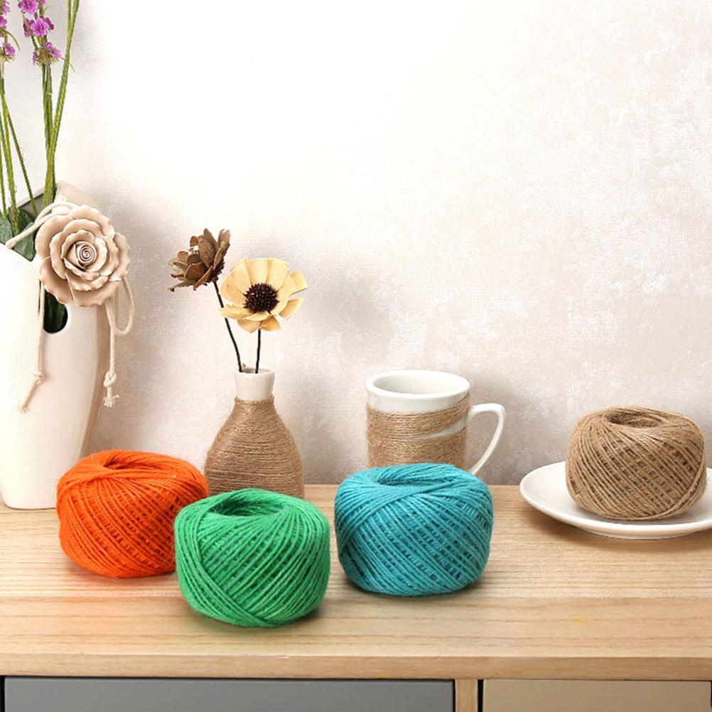 10Pcs 25M 2Mm Colorful Jute Ro - Twine Jute Natural ulasan dan harga