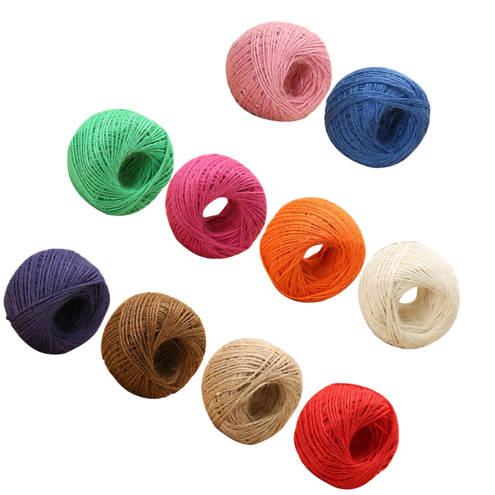 10Pcs 25M 2Mm Colorful Jute Ro - Twine Jute Natural ulasan dan harga