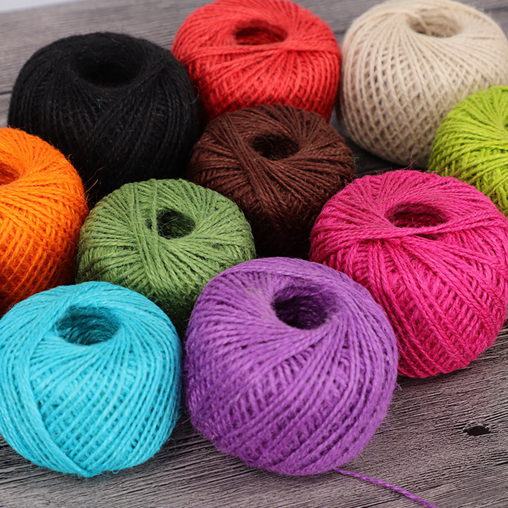 10Pcs 25M 2Mm Colorful Jute Ro - Twine Jute Natural ulasan dan harga