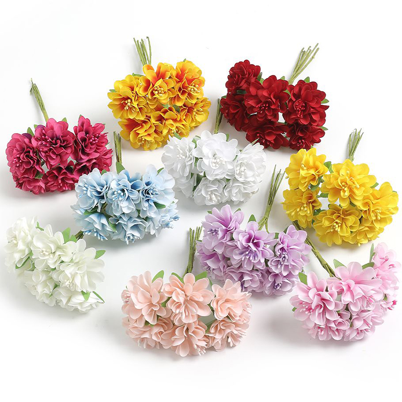 6Pcs Silk Artificial Flowers B - Baby Breath Dried ulasan dan harga