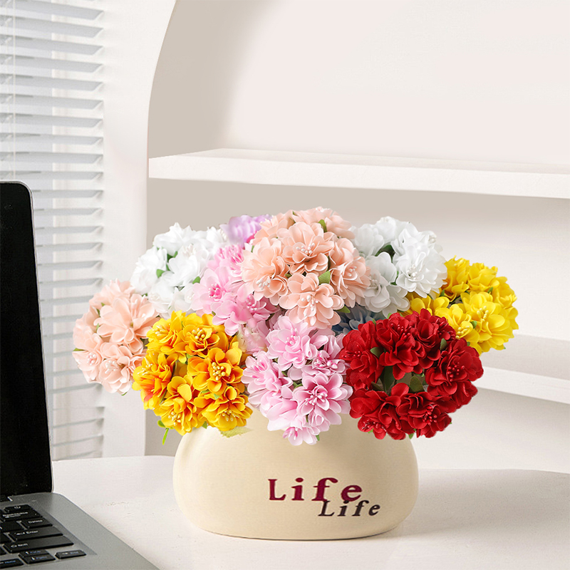 6Pcs Silk Artificial Flowers B - Baby Breath Dried ulasan dan harga